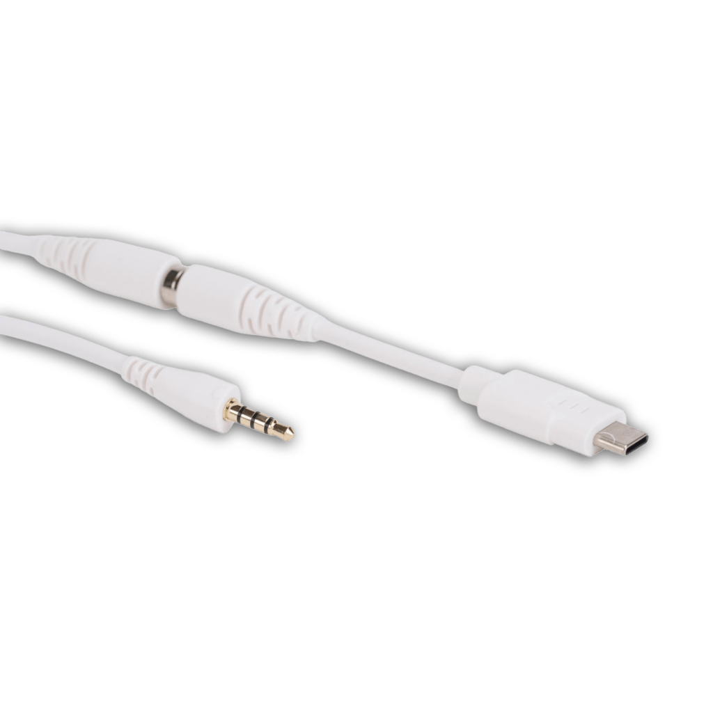 Durable magnetic USB-C breakaway cable designed for SchoolPHONES® headsets, offering safe, tangle-free connectivity for classroom devices.